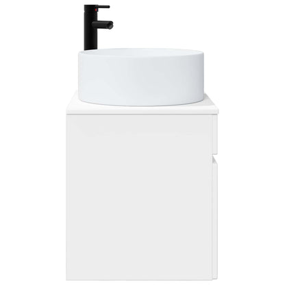 vidaXL Wall-mounted Sink Vanity High Gloss White 49 x 44.5 x 65.5 cm