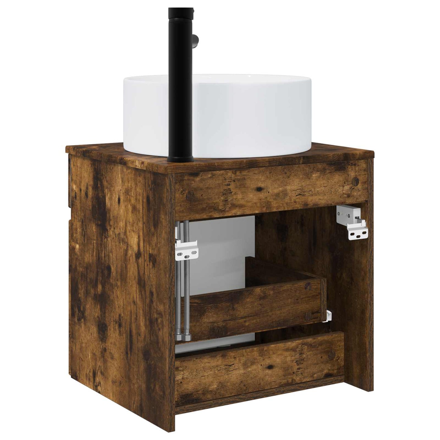 vidaXL Wall-mounted Sink Vanity Smoked Oak 49 x 44.5 x 65.5 cm