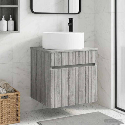 vidaXL Wall-mounted Sink Vanity Grey Sonoma 49 x 44.5 x 65.5 cm