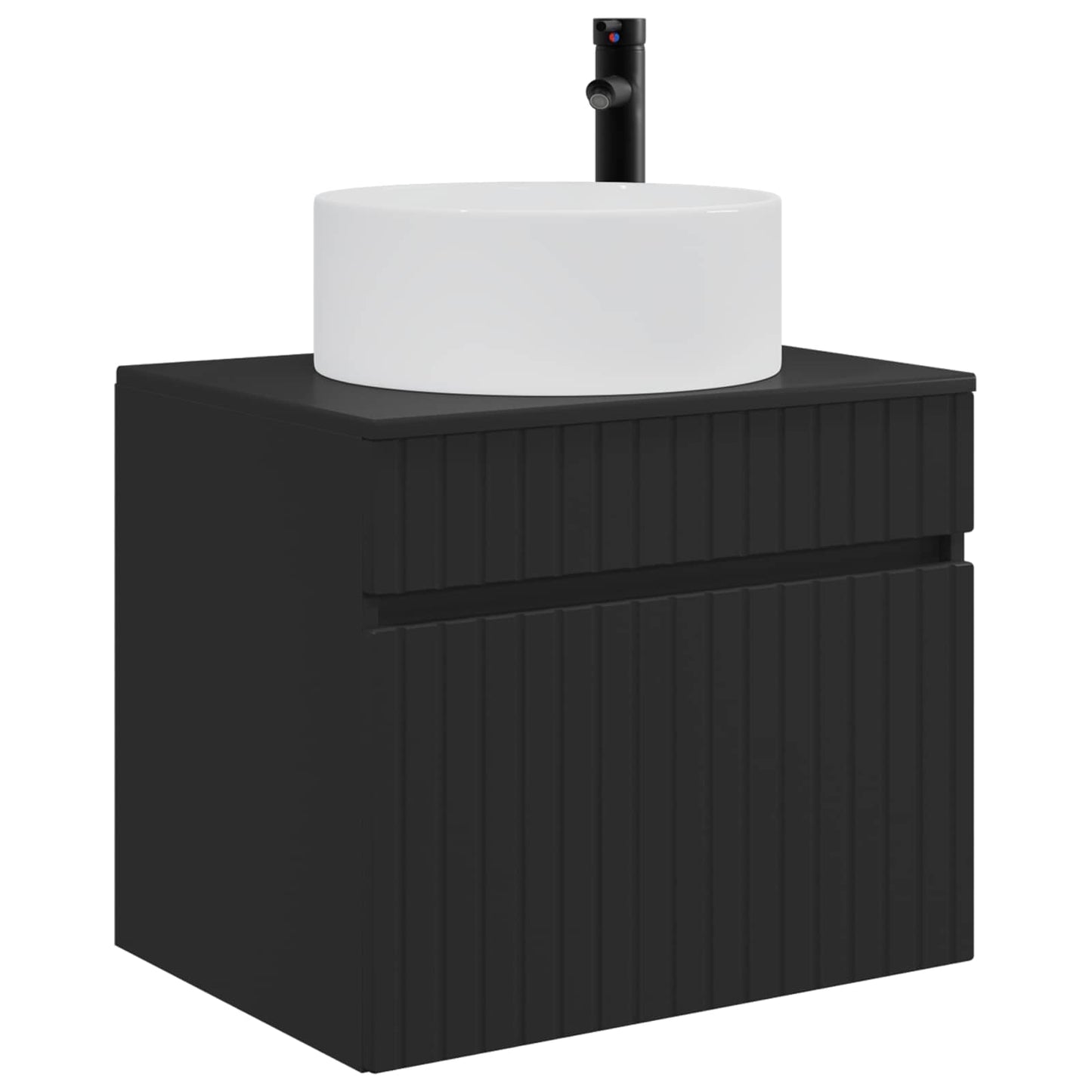 vidaXL Wall-mounted Bathroom Cabinet Black 59 x 44.5 x 50 cm