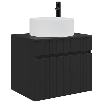 vidaXL Wall-mounted Bathroom Cabinet Black 59 x 44.5 x 50 cm