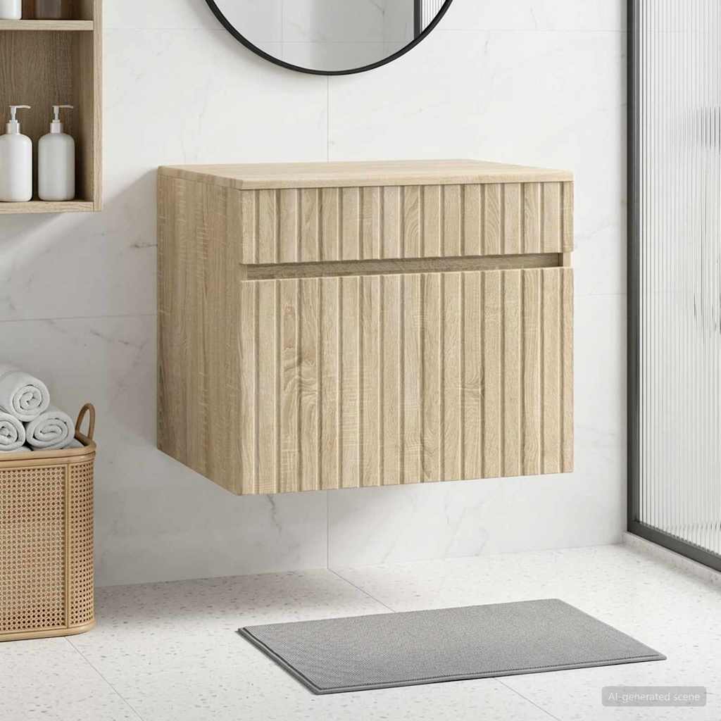 vidaXL Wall-mounted Bathroom Cabinet Sonoma Oak 59 x 44.5 x 50 cm