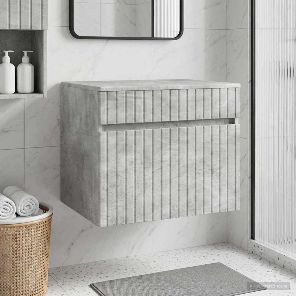 vidaXL Wall-mounted Bathroom Cabinet Concrete Grey 59 x 44.5 x 50 cm