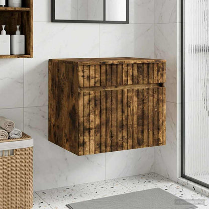 vidaXL Wall-mounted Bathroom Cabinet Smoked Oak 59 x 44.5 x 50 cm
