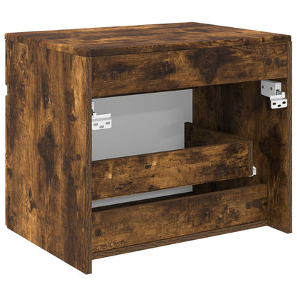 vidaXL Wall-mounted Bathroom Cabinet Smoked Oak 59 x 44.5 x 50 cm