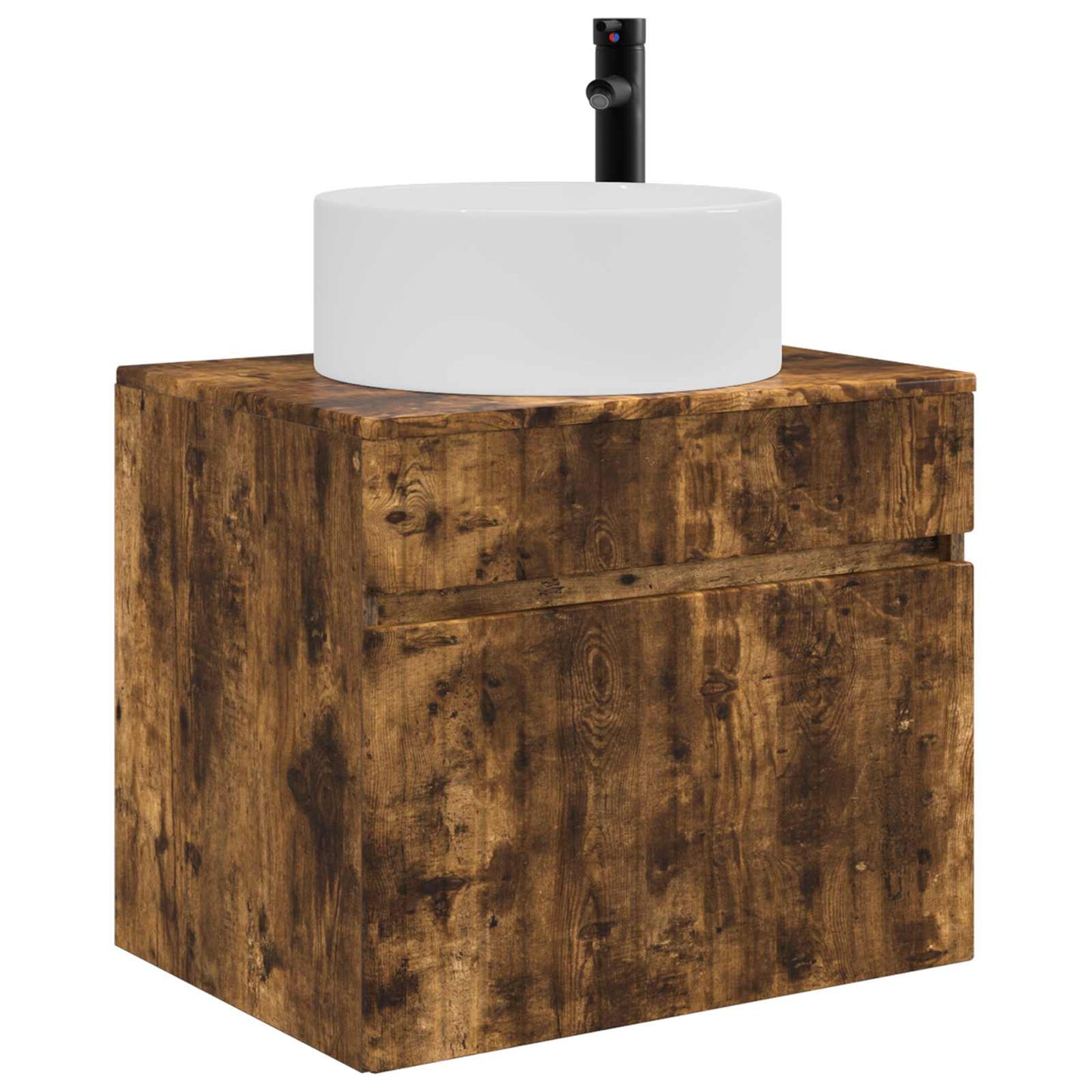 vidaXL Wall-mounted Bathroom Cabinet Smoked Oak 59 x 44.5 x 50 cm