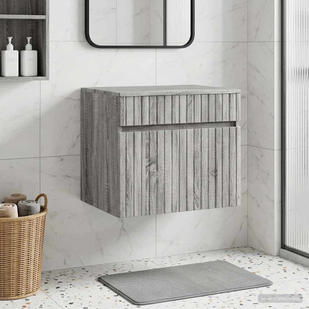 vidaXL Wall-mounted Bathroom Cabinet Grey Sonoma 59 x 44.5 x 50 cm