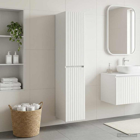 vidaXL Wall-mounted Bathroom Cabinet White 33 x 34.5 x 160 cm