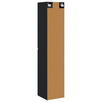 vidaXL Wall-mounted Bathroom Cabinet Black 33 x 34.5 x 160 cm