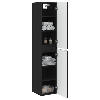 vidaXL Wall-mounted Bathroom Cabinet Black 33 x 34.5 x 160 cm