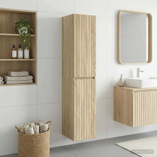 vidaXL Wall-mounted Bathroom Cabinet Sonoma Oak 33 x 34.5 x 160 cm