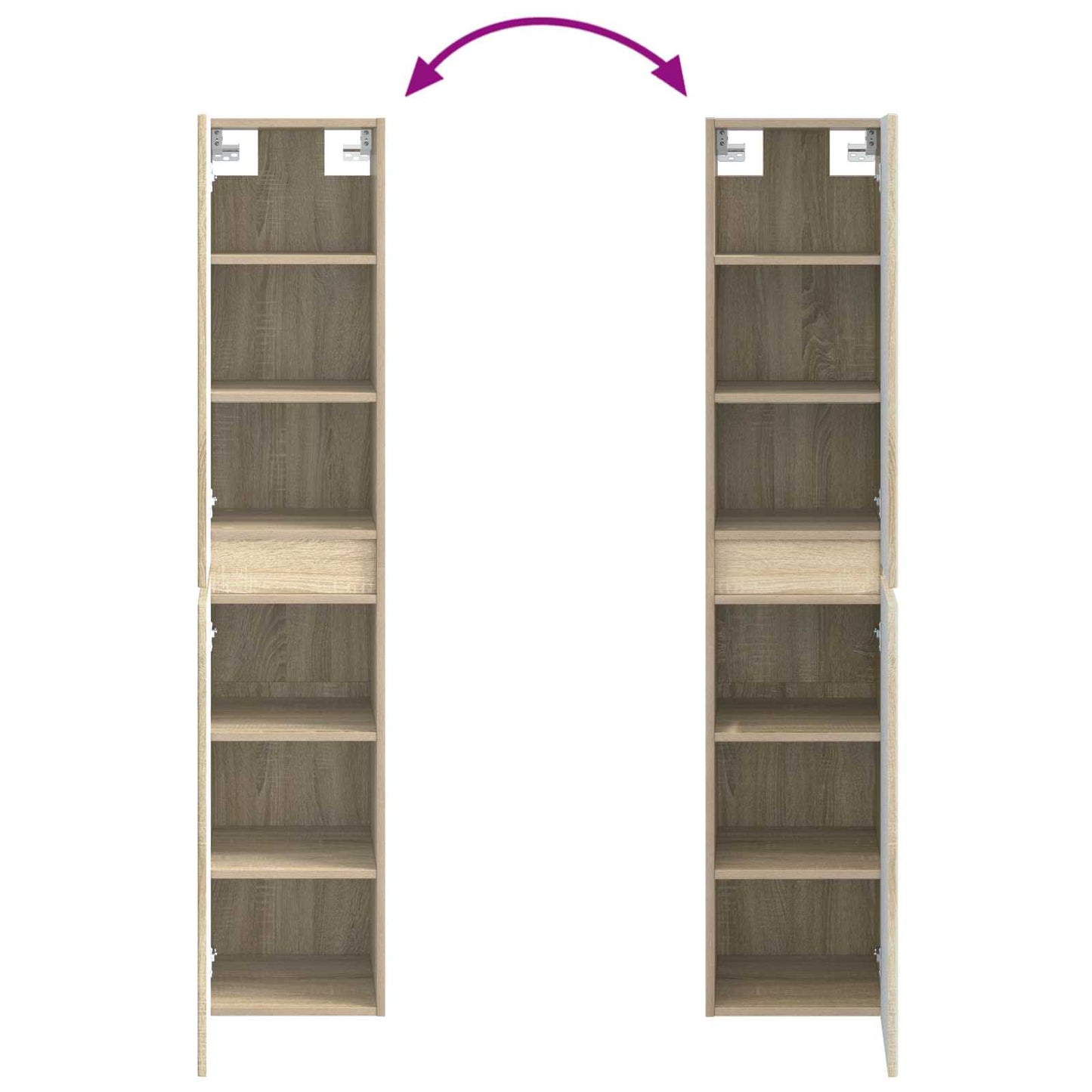 vidaXL Wall-mounted Bathroom Cabinet Sonoma Oak 33 x 34.5 x 160 cm