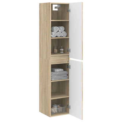 vidaXL Wall-mounted Bathroom Cabinet Sonoma Oak 33 x 34.5 x 160 cm