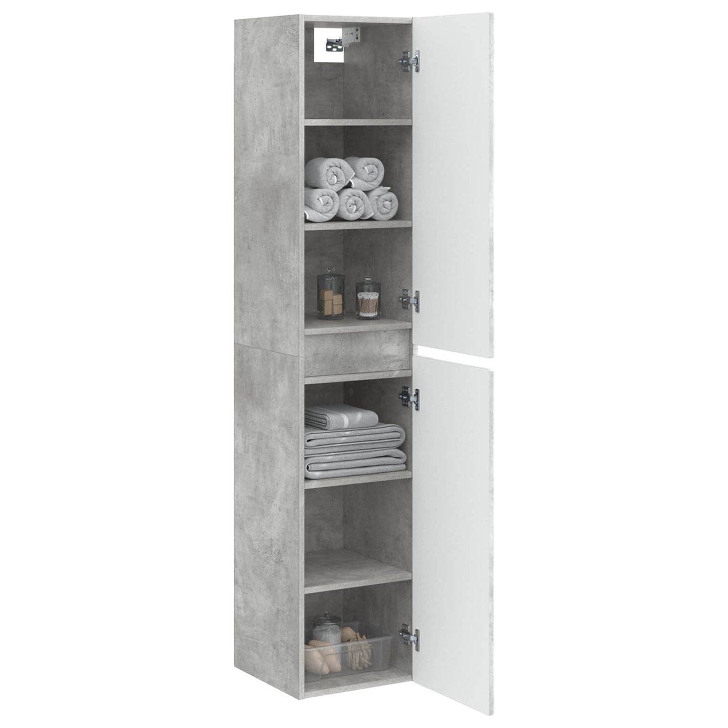 vidaXL Wall-mounted Bathroom Cabinet Concrete Grey 33 x 34.5 x 160 cm