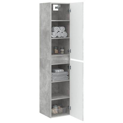 vidaXL Wall-mounted Bathroom Cabinet Concrete Grey 33 x 34.5 x 160 cm