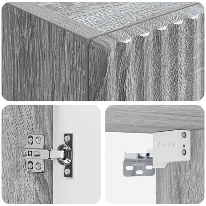 vidaXL Wall-mounted Bathroom Cabinet Grey Sonoma 33 x 34.5 x 160 cm
