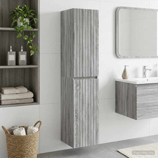 vidaXL Wall-mounted Bathroom Cabinet Grey Sonoma 33 x 34.5 x 160 cm