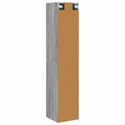 vidaXL Wall-mounted Bathroom Cabinet Grey Sonoma 33 x 34.5 x 160 cm