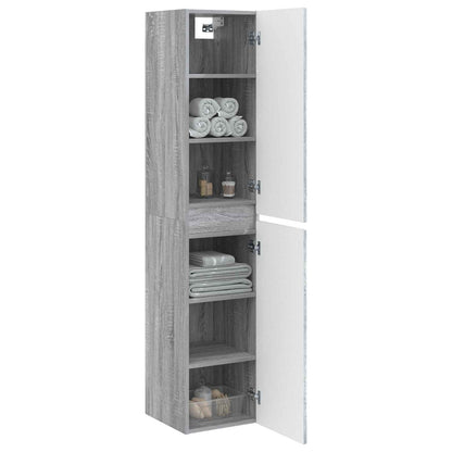 vidaXL Wall-mounted Bathroom Cabinet Grey Sonoma 33 x 34.5 x 160 cm