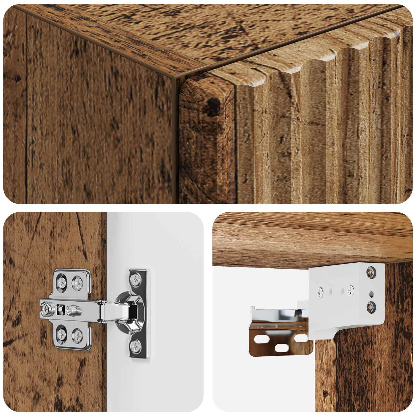 vidaXL Wall-mounted Bathroom Cabinet Old Wood 33 x 34.5 x 160 cm