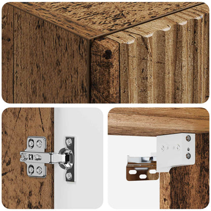 vidaXL Wall-mounted Bathroom Cabinet Old Wood 33 x 34.5 x 160 cm