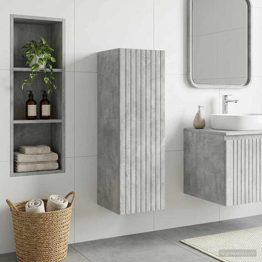 vidaXL Wall-mounted Bathroom Cabinet Concrete Grey 33 x 34.5 x 100 cm
