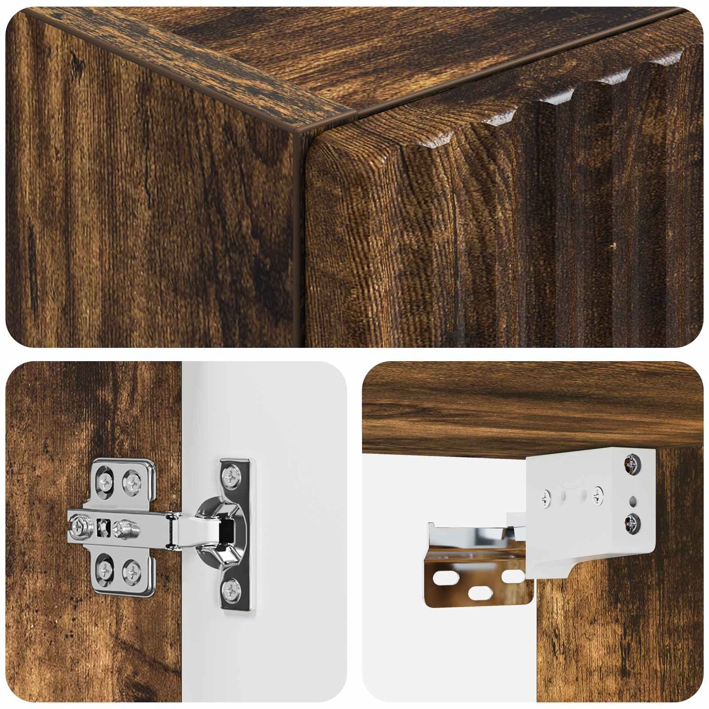 vidaXL Wall-mounted Bathroom Cabinet Smoked Oak 33 x 34.5 x 100 cm