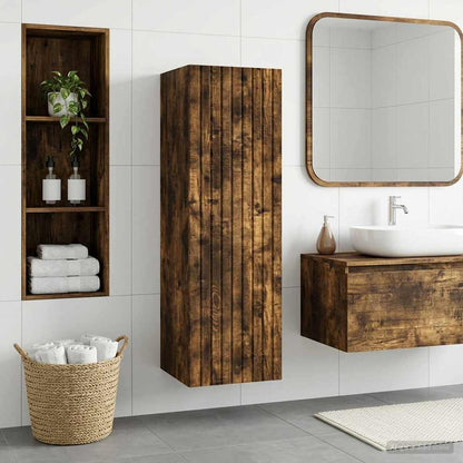 vidaXL Wall-mounted Bathroom Cabinet Smoked Oak 33 x 34.5 x 100 cm