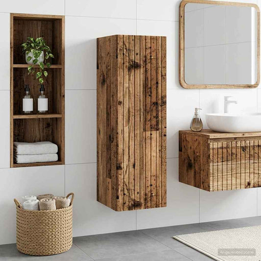 vidaXL Wall-mounted Bathroom Cabinet Old Wood 33 x 34.5 x 100 cm