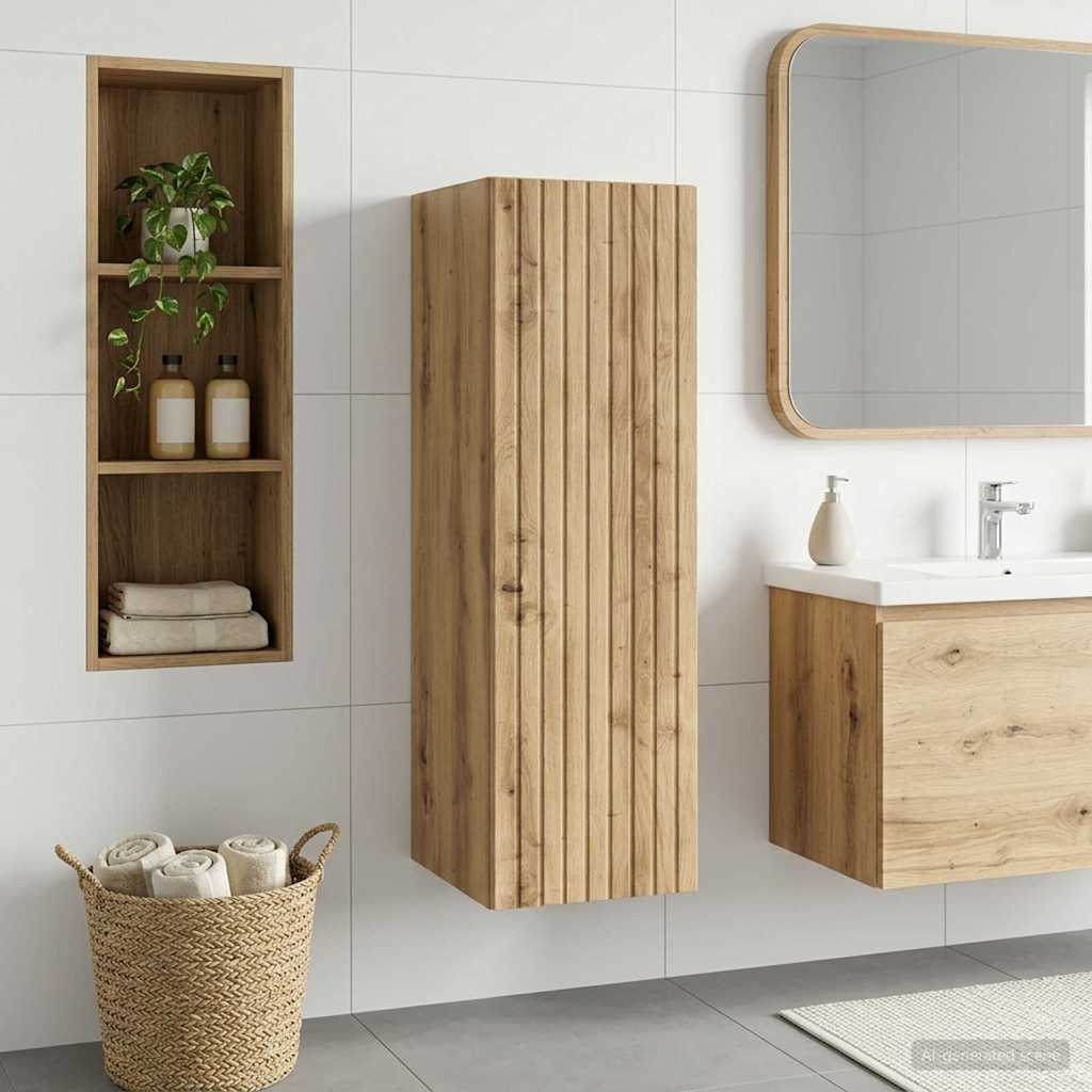vidaXL Wall-mounted Bathroom Cabinet Artisan Oak 33 x 34.5 x 100 cm