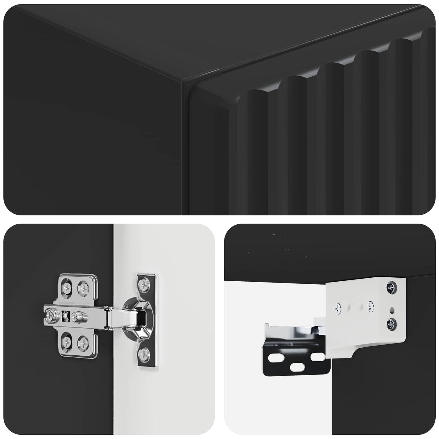 vidaXL Wall-mounted Bathroom Cabinet Black 33 x 34.5 x 60 cm