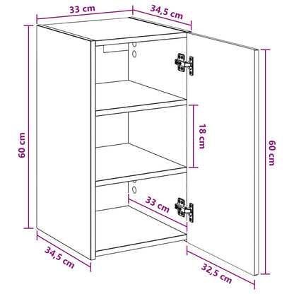vidaXL Wall-mounted Bathroom Cabinet Sonoma Oak 33 x 34.5 x 60 cm