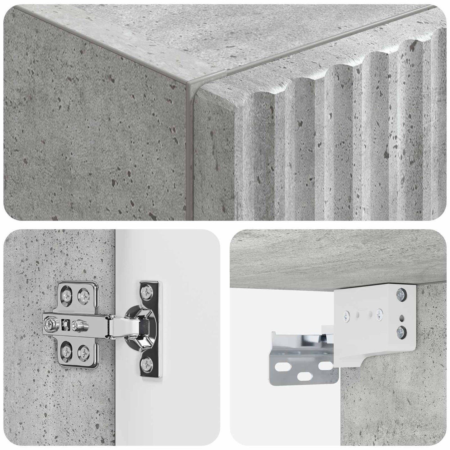 vidaXL Wall-mounted Bathroom Cabinet Concrete Grey 33 x 34.5 x 60 cm