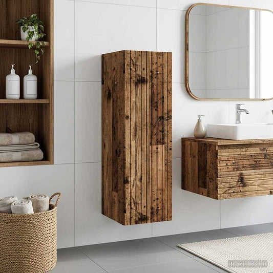vidaXL Wall-mounted Bathroom Cabinet Old Wood 33 x 34.5 x 60 cm