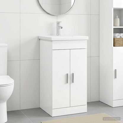 vidaXL Bathroom Vanity with Sink White 42 x 40 x 84.5 cm