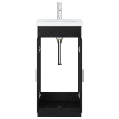 vidaXL Bathroom Vanity with Sink Black Oak 42 x 40 x 84.5 cm
