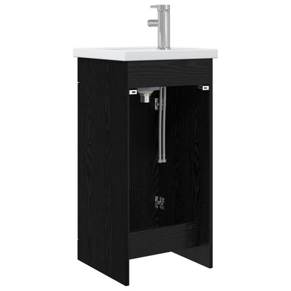 vidaXL Bathroom Vanity with Sink Black Oak 42 x 40 x 84.5 cm
