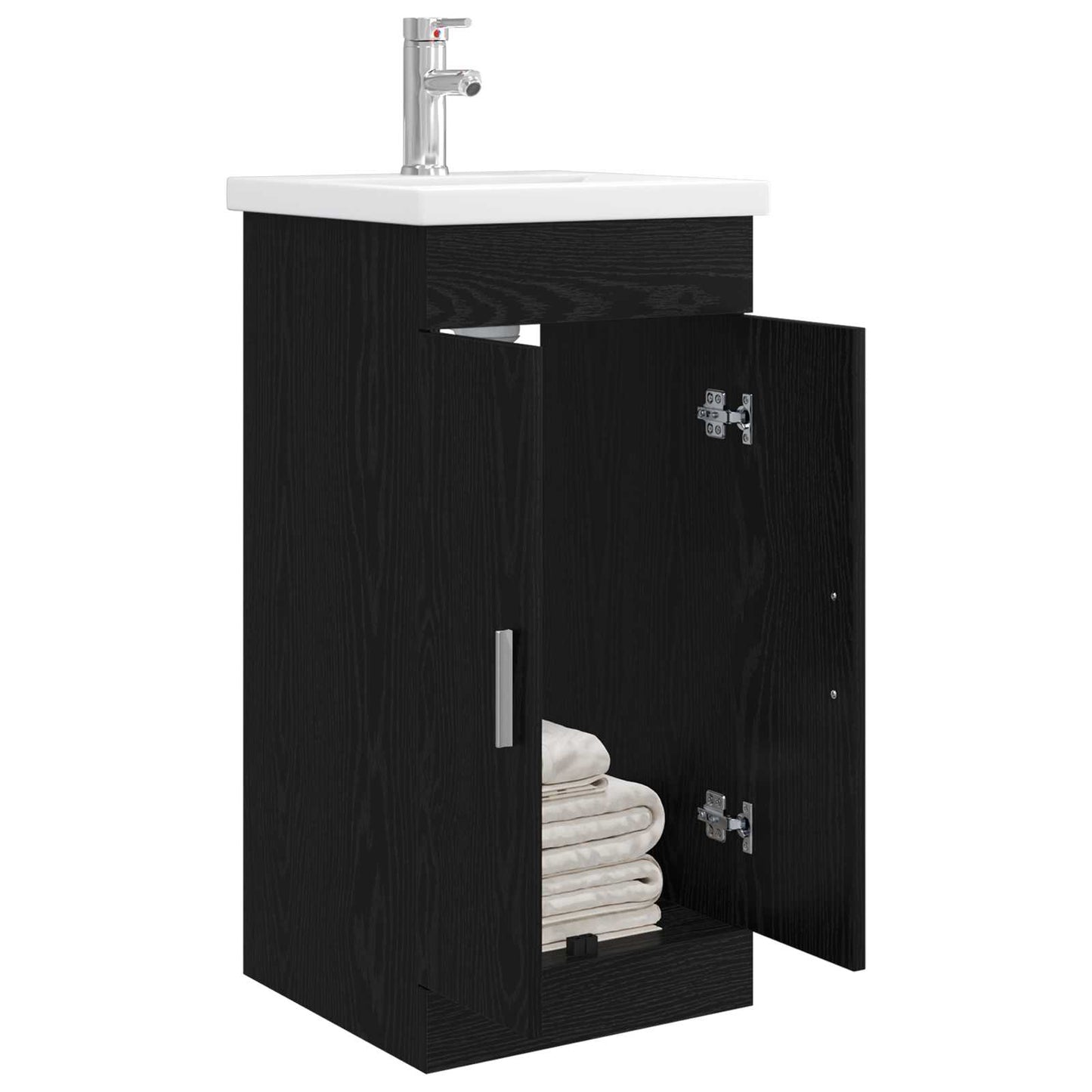 vidaXL Bathroom Vanity with Sink Black Oak 42 x 40 x 84.5 cm
