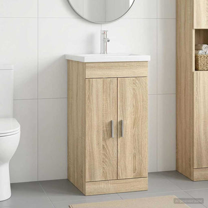 vidaXL Bathroom Vanity with Sink Sonoma Oak 42 x 40 x 84.5 cm