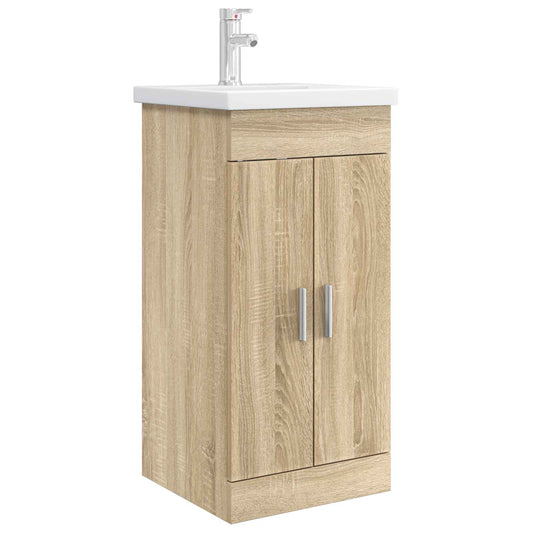 vidaXL Bathroom Vanity with Sink Sonoma Oak 42 x 40 x 84.5 cm
