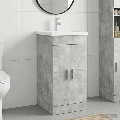 vidaXL Bathroom Vanity with Sink Concrete Grey 42 x 40 x 84.5 cm