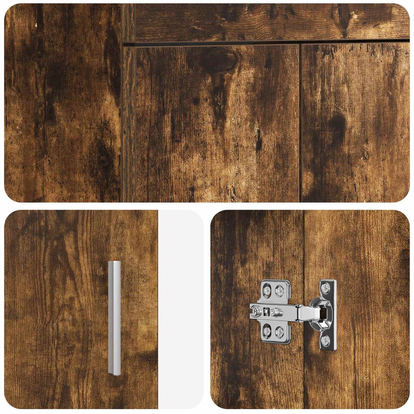 vidaXL Bathroom Vanity with Sink Smoked Oak 42 x 40 x 84.5 cm