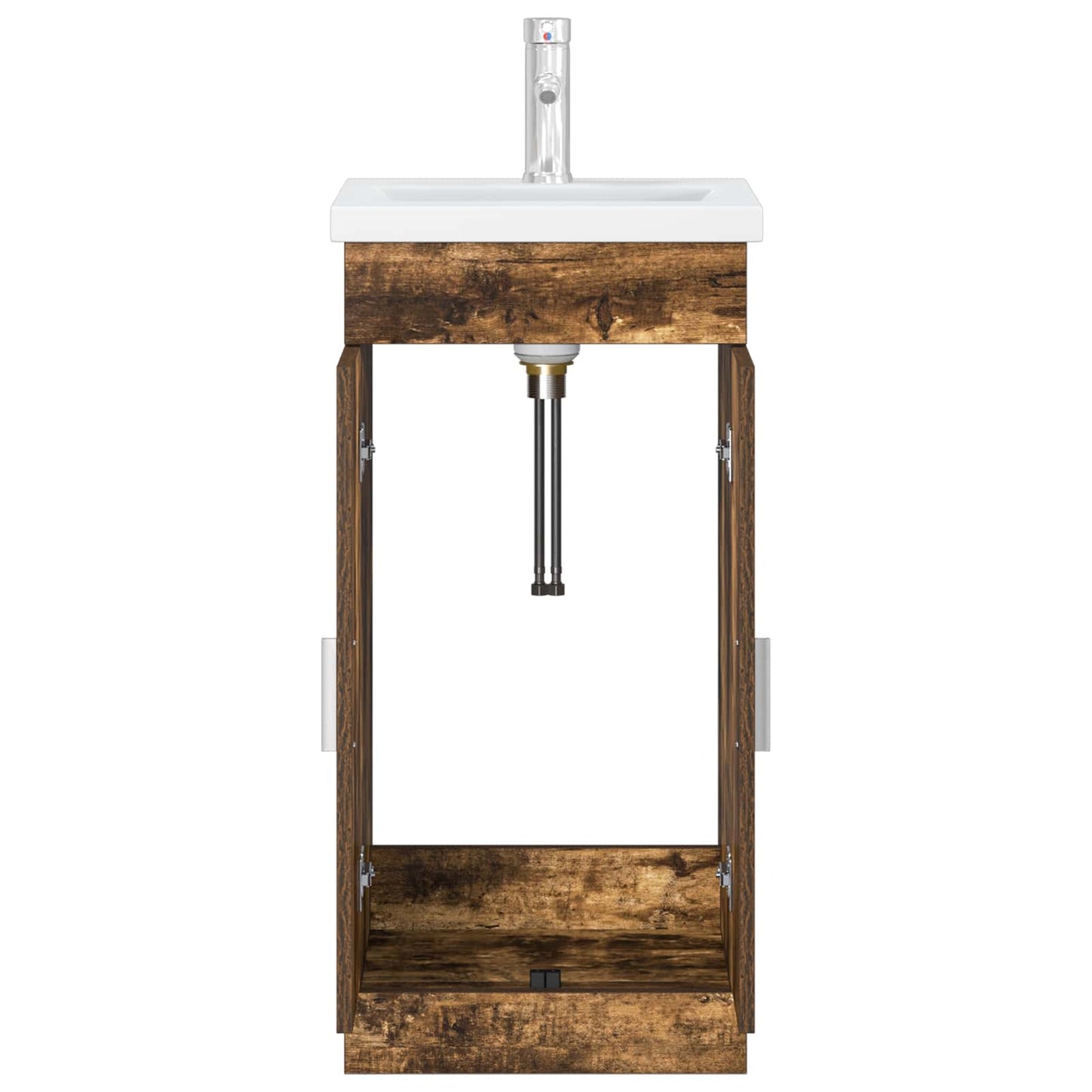vidaXL Bathroom Vanity with Sink Smoked Oak 42 x 40 x 84.5 cm