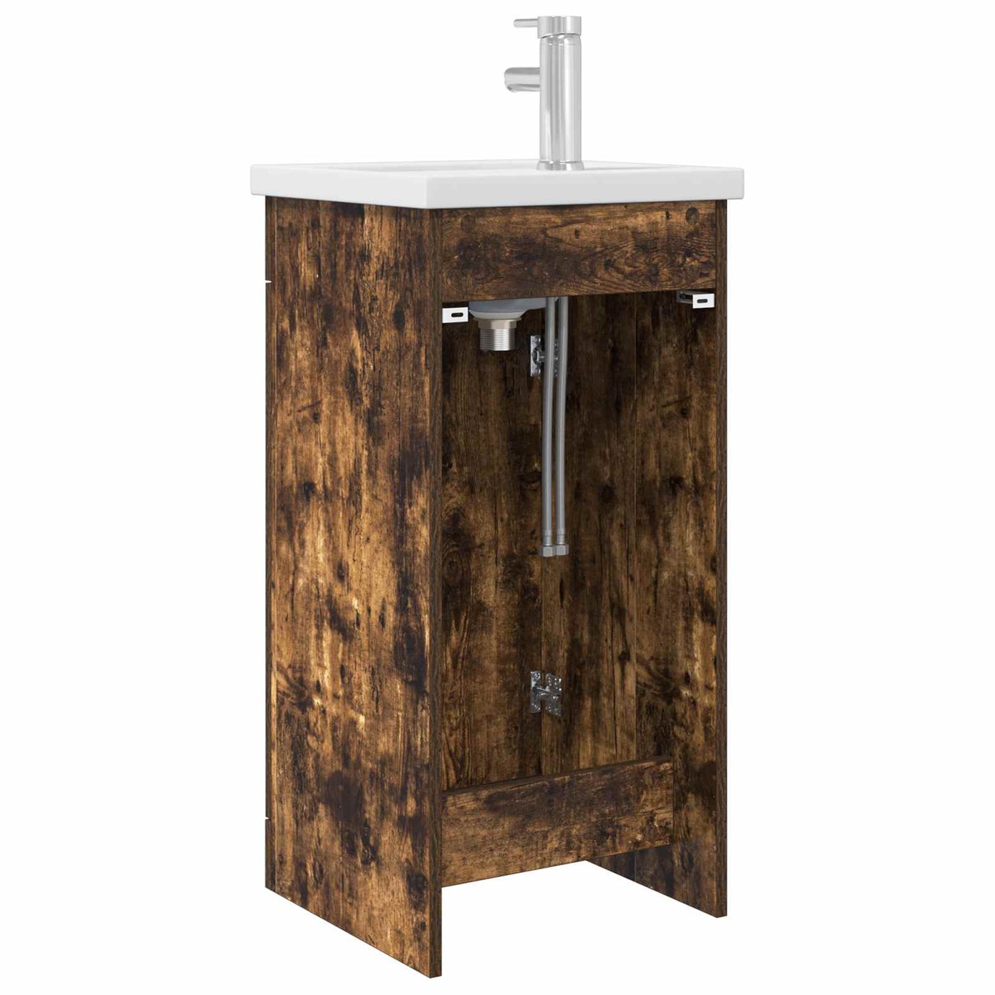 vidaXL Bathroom Vanity with Sink Smoked Oak 42 x 40 x 84.5 cm