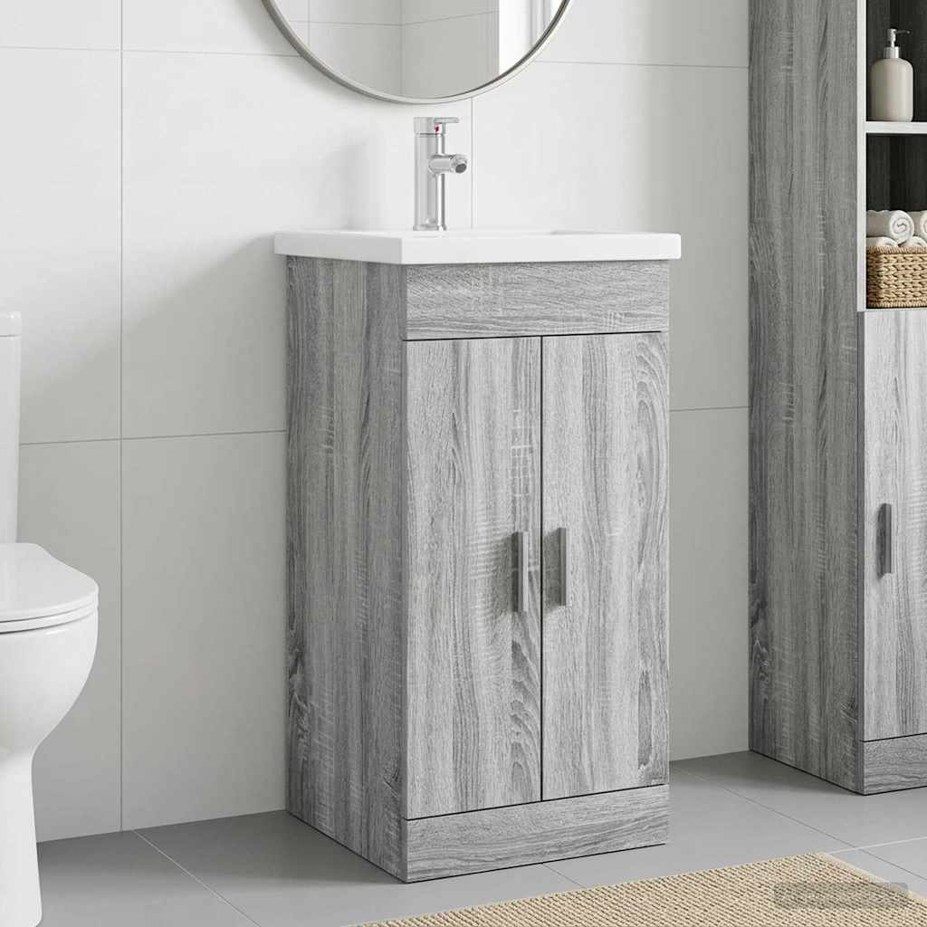 vidaXL Bathroom Vanity with Sink Grey Sonoma 42 x 40 x 84.5 cm