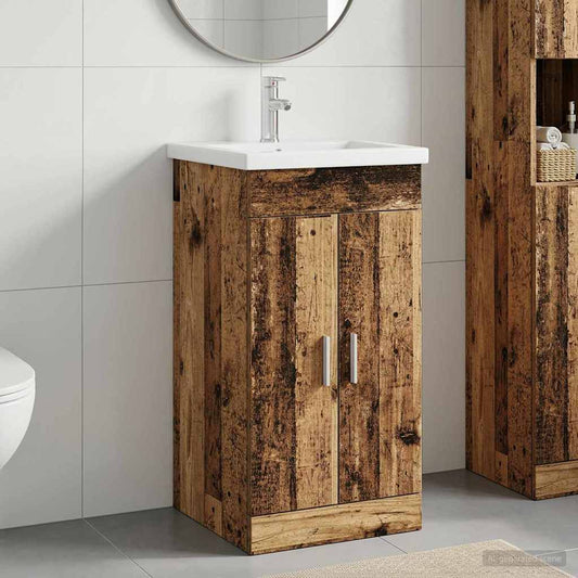 vidaXL Bathroom Vanity with Sink Old Wood 42 x 40 x 84.5 cm