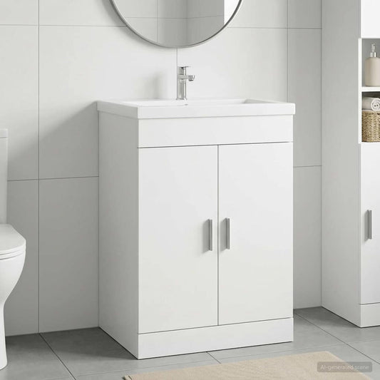 vidaXL Bathroom Under Sink Cabinet White 56 x 37.5 x 81 cm