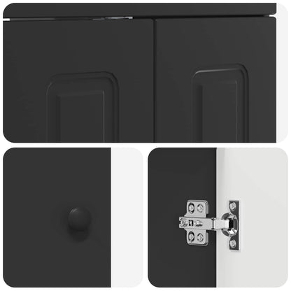 vidaXL Bathroom Under Sink Cabinet Black Oak 56 x 37.5 x 81 cm