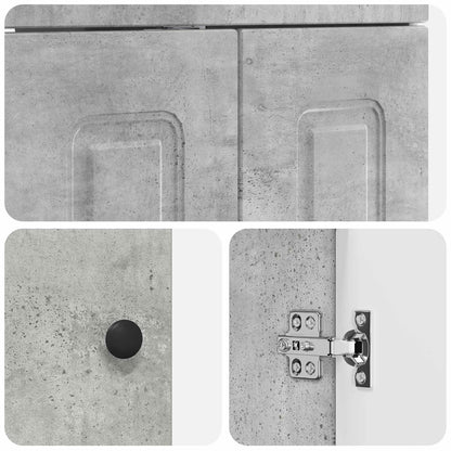 vidaXL Bathroom Under Sink Cabinet Concrete Grey 56 x 37.5 x 81 cm