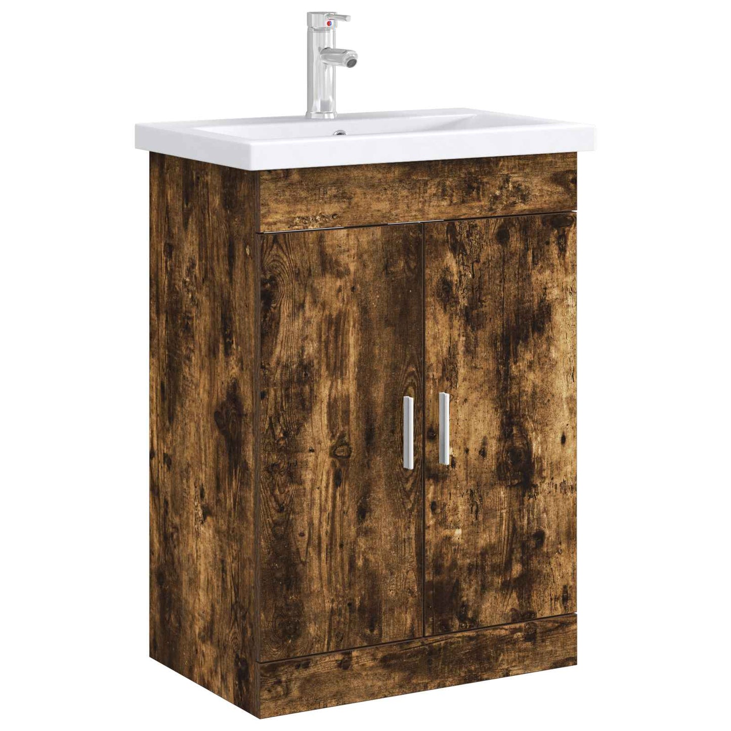 vidaXL Bathroom Under Sink Cabinet Smoked Oak 56 x 37.5 x 81 cm